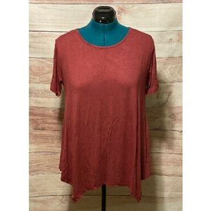 Simlu Maroon Boatneck Short Tunic Shark Bite Small